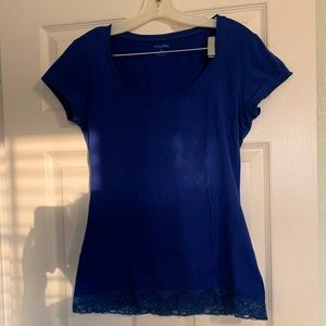 Royal Blue Lace Bottom Top